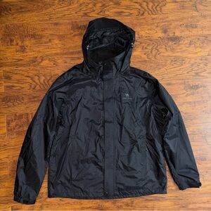 CAMEL CROWN Men's Hooded Black Raincoat Waterproof Shell Rain Windbreaker Jacket